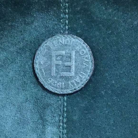 Fendi Elegant Green Suede Tote Rare Handbag Bag Tote Excellent Condition - Picture 5 of 9